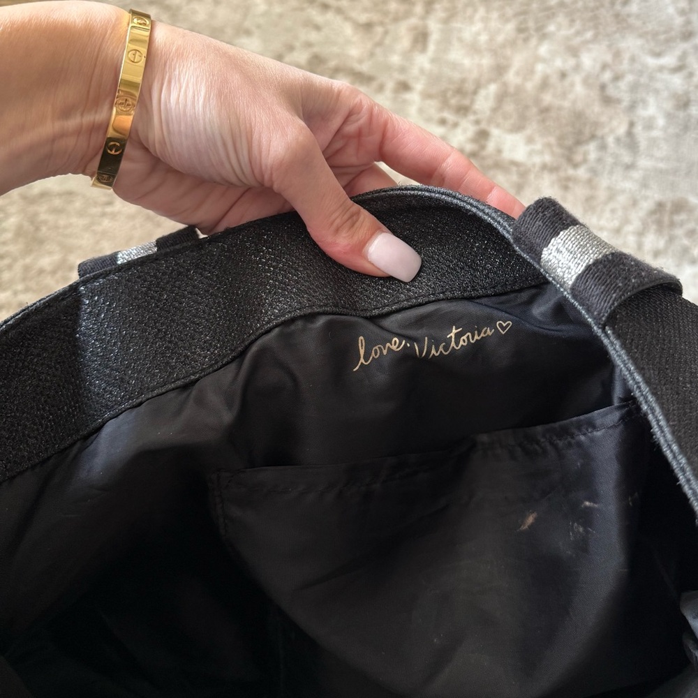 Victoria’s Secret Black Glam Metallic Tote Bag - Picture 5 of 5